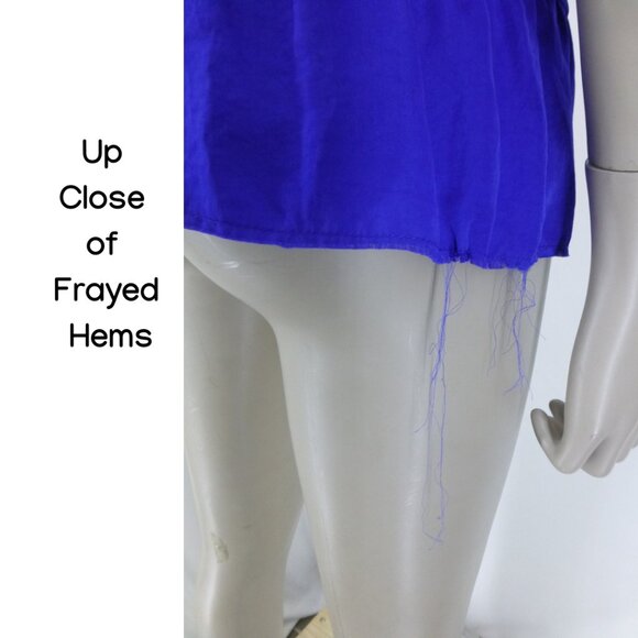 Zara Trafaluc Collection Blue with Frayed Hems Blouse - Picture 11 of 15